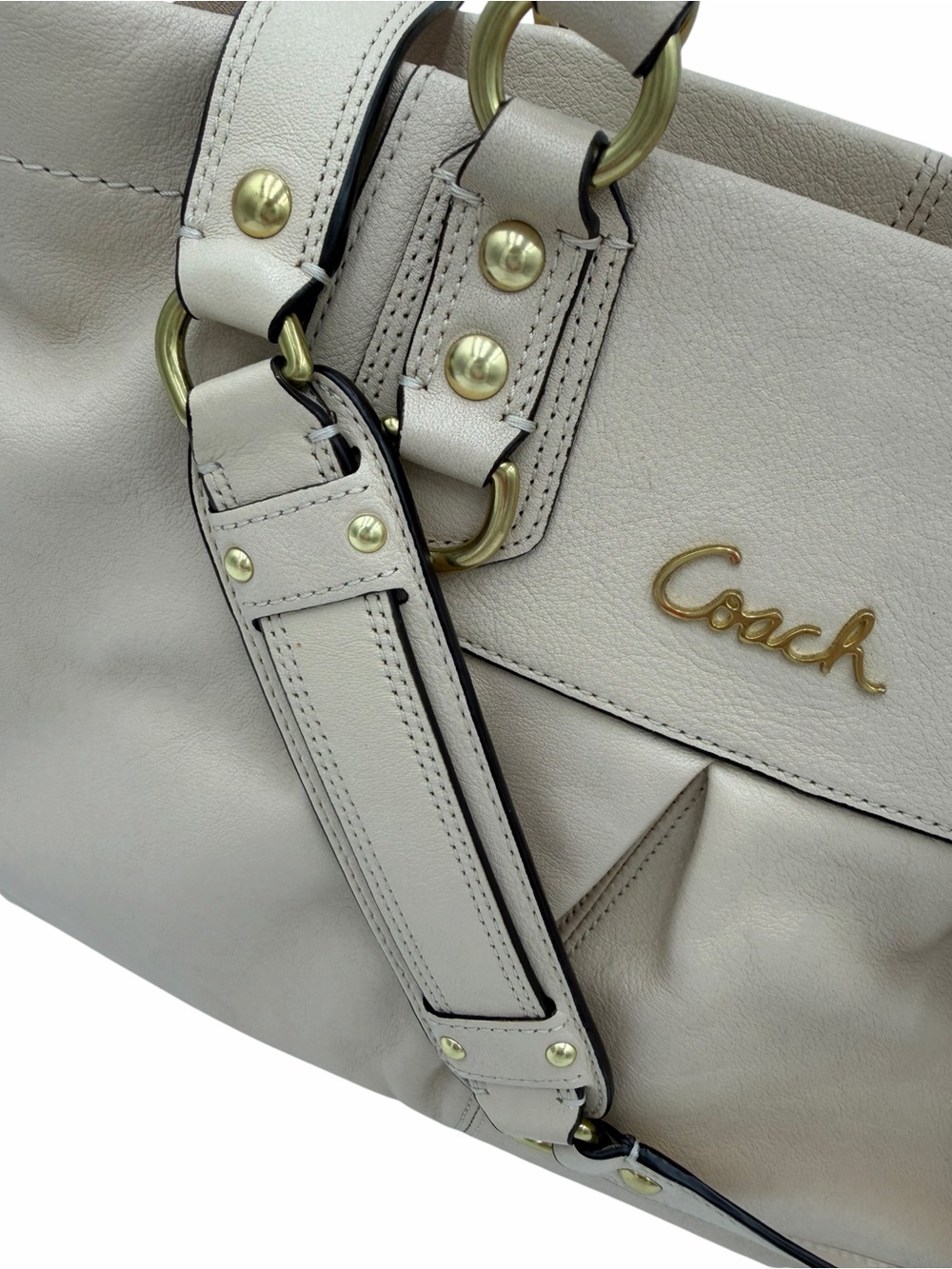 Coach Ashley Leather Carryall Satchel F15513 Bone Pink Lining NWT - Picture 3 of 13